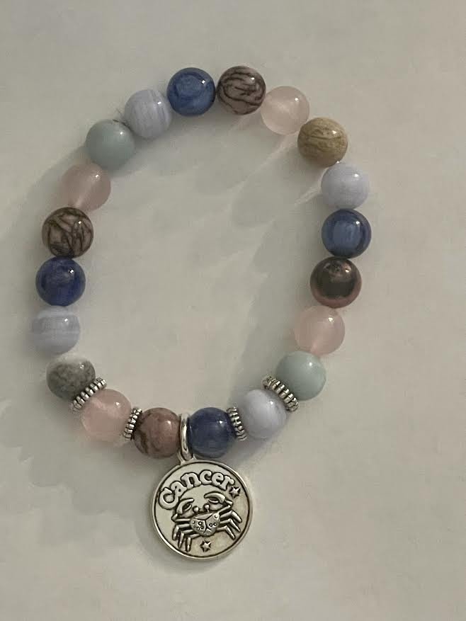 Cancer Bracelet With Crystal Beads