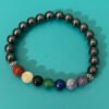 Discover the unique design of the Chakra Bracelet with Hematite Beads from KJsKrystals, LLC, and let the balance and stability of hematite enhance your accessories.