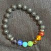 Chakra Bracelet with Lava Beads and Gears for Spacers