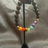 Elevate your jewelry collection with the charm of the Chakra Bracelet featuring Lava Beads and Barrel Spacers, a fashionable and spiritually meaningful choice at KJsKrystals, LLC.