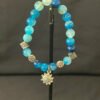 Blue Agate Bracelet with Charm - Sun